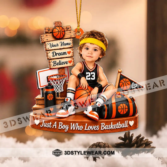 Just A Boy Who Loves Basketball Home Decor, Christmas Ornament, Personalized Ornament style option 2