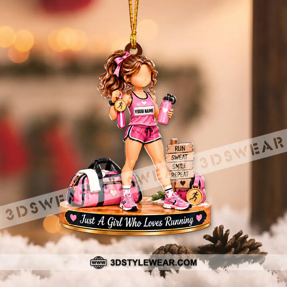 Just A Girl Who Loves Running Home Decor Christmas Ornament Personalized Ornament - Ornament