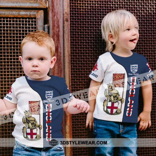 Kids Clothing - Custom England Football Name Kid Shirt, England Three Lion style option 2