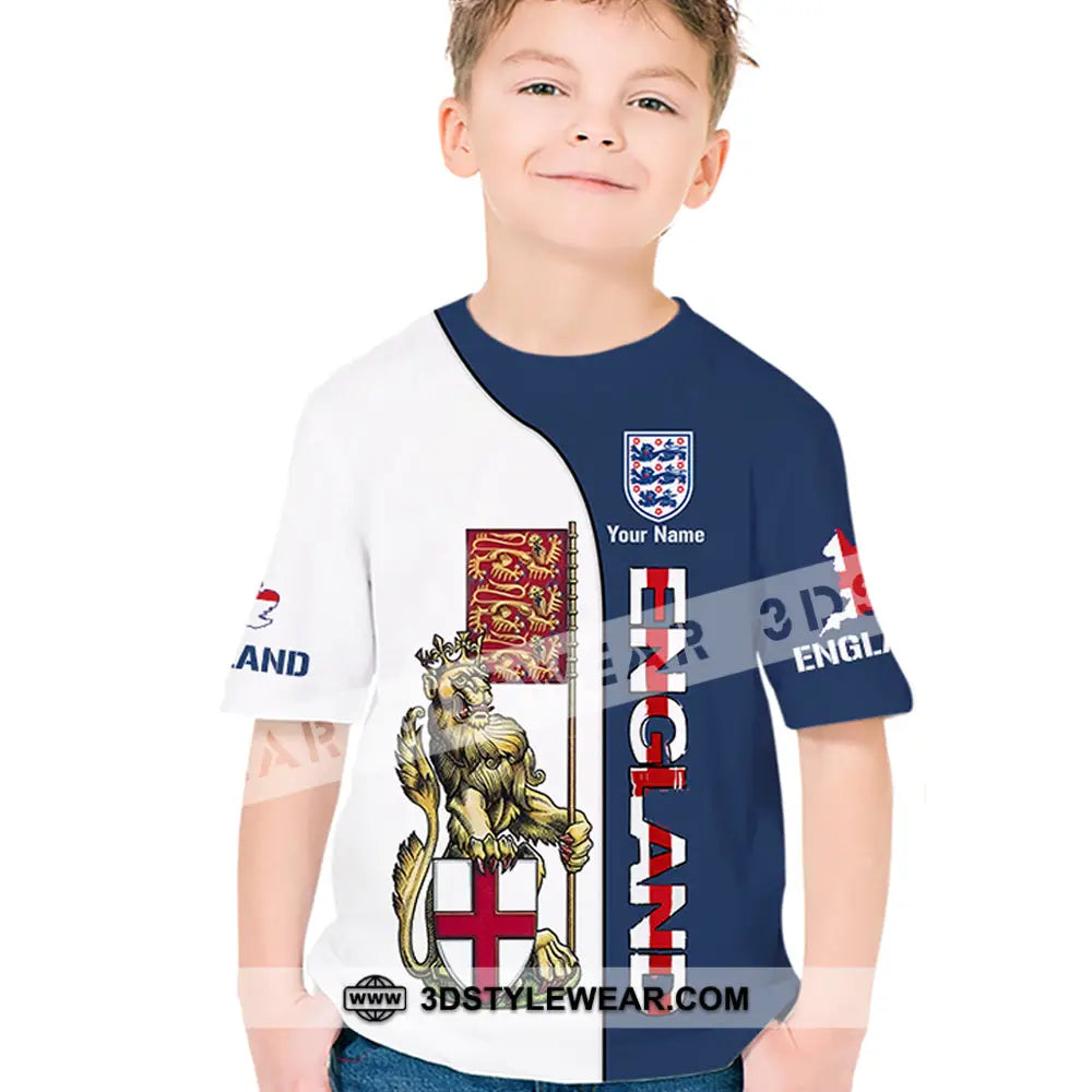 Kids Clothing - Custom England Football Name Kid Shirt Three Lion T-Shirt / Youth Xs T-Shirt
