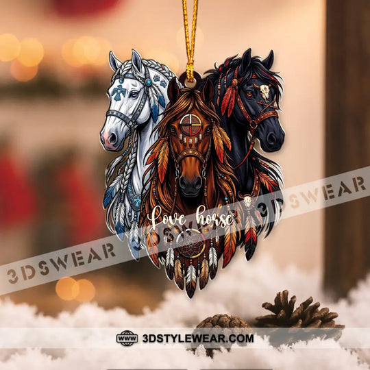 Love Horse Home Decor, Christmas Ornament style option 1