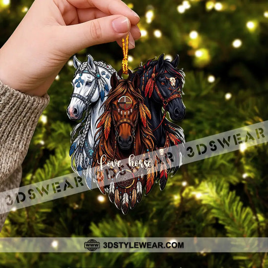 Love Horse Home Decor, Christmas Ornament style option 2
