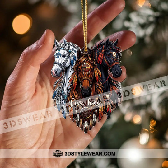 Love Horse Home Decor, Christmas Ornament style option 3