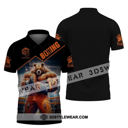 Man Shirt, Boxing Shirt, Custom Name T-Shirt, Boxing Bear, Gift for Boxing Lover style option 4
