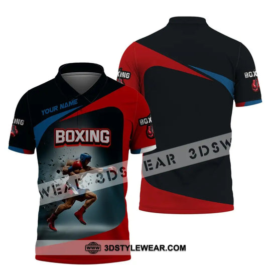 Man Shirt, Boxing Shirt, Custom Name T-Shirt, Boxing Polo, Gift for Boxing Lover style option 4