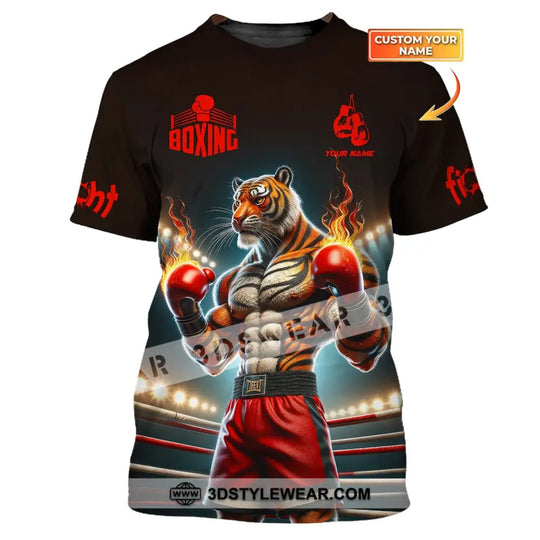 Man Shirt, Boxing Shirt, Custom Name T-Shirt, Boxing Tiger, Gift for Boxing Lover style option 1