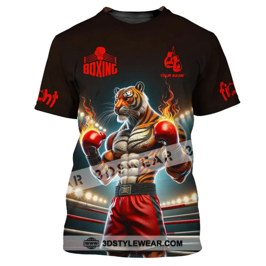 Man Shirt, Boxing Shirt, Custom Name T-Shirt, Boxing Tiger, Gift for Boxing Lover style option 2