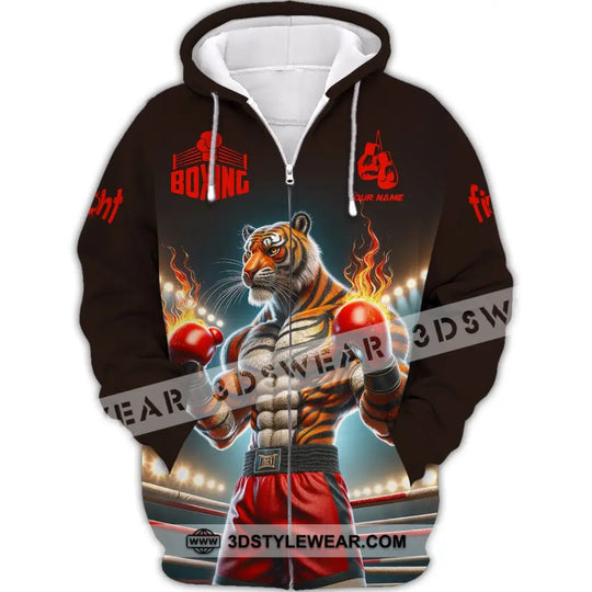Man Shirt, Boxing Shirt, Custom Name T-Shirt, Boxing Tiger, Gift for Boxing Lover style option 3