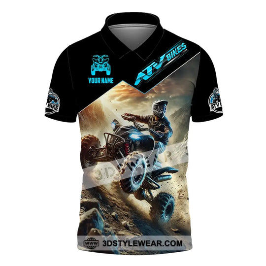 Man Shirt, Custom Name All-Terrain Vehicle ATV Bike Shirt, All-Terrain Vehicle ATV Bike Polo Long Sleeve, All-Terrain Vehicle ATV Bike Gift style option 4