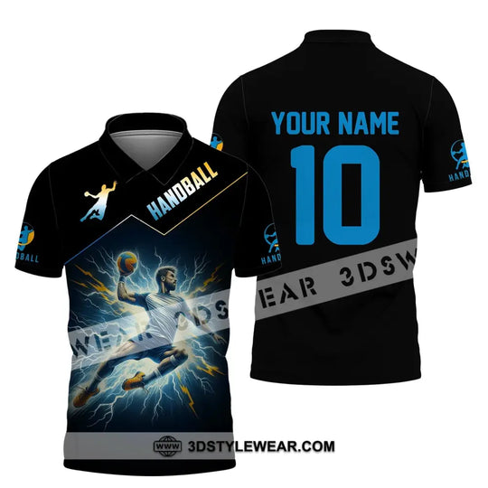 Man Shirt, Custom Name and Number Handball Shirt, Handball Player Shirt, Handball Hoodie Shirt Polo Long Sleeve Shirt style option 4