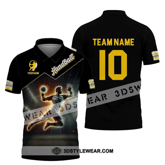 Man Shirt, Custom Name and Number Handball Shirt, Handball Player Shirt, Handball Hoodie Shirt Polo Long Sleeve Shirt style option 4