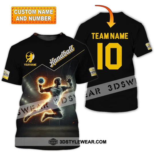 Man Shirt, Custom Name and Number Handball Shirt, Handball Player Shirt, Handball Hoodie Shirt Polo Long Sleeve Shirt style option 1