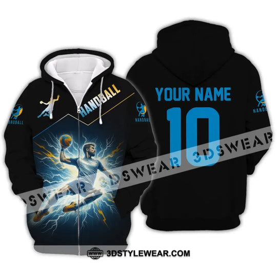 Man Shirt, Custom Name and Number Handball Shirt, Handball Player Shirt, Handball Hoodie Shirt Polo Long Sleeve Shirt style option 3