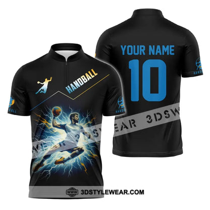 Man Shirt Custom Name And Number Handball Player Hoodie Polo Long Sleeve Zipper / S T-Shirt
