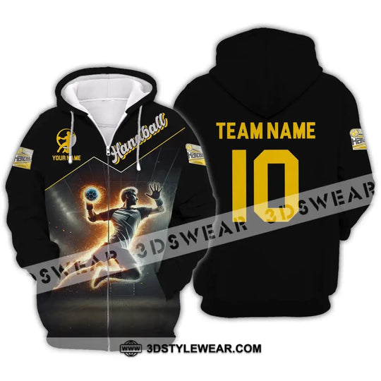 Man Shirt, Custom Name and Number Handball Shirt, Handball Player Shirt, Handball Hoodie Shirt Polo Long Sleeve Shirt style option 3