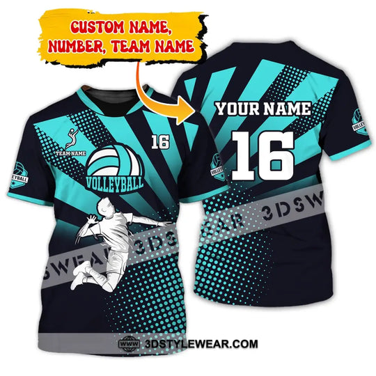 Man Shirt, Custom Name and Number Volleyball Shirt, T-Shirt for Volleyball Club, Gift for Volleyball Players style option 1