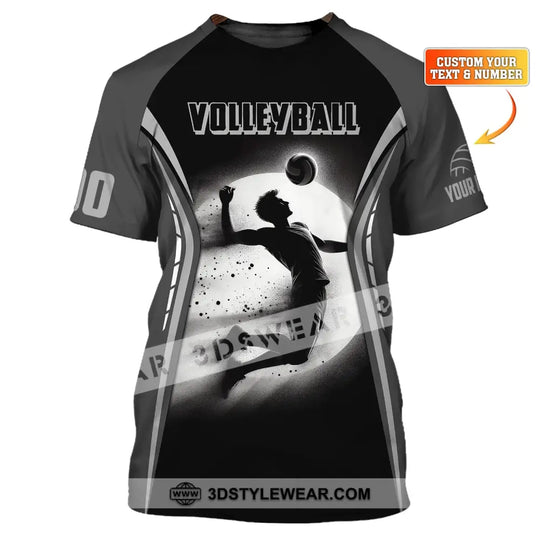 Man Shirt, Custom Name and Number Volleyball Shirt, T-Shirt for Volleyball Team, Gift for Volleyball Players style option 1