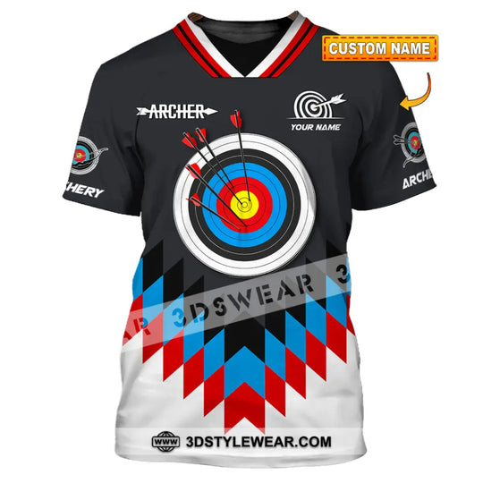 Man Shirt, Custom Name Archery T-Shirt, Archer Hoodie Long Sleeve Shirt, Gift for Archery Lovers style option 1