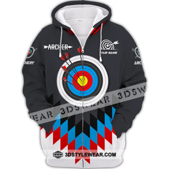 Man Shirt, Custom Name Archery T-Shirt, Archer Hoodie Long Sleeve Shirt, Gift for Archery Lovers style option 3