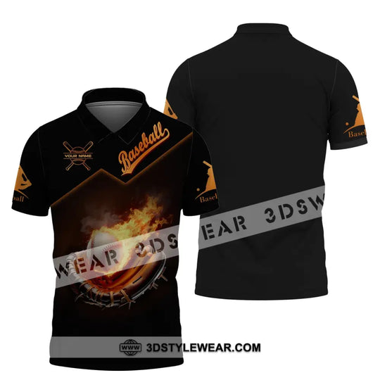 Man Shirt, Custom Name Baseball T-Shirt, Baseball Fire, Gift for Baseball Player style option 4