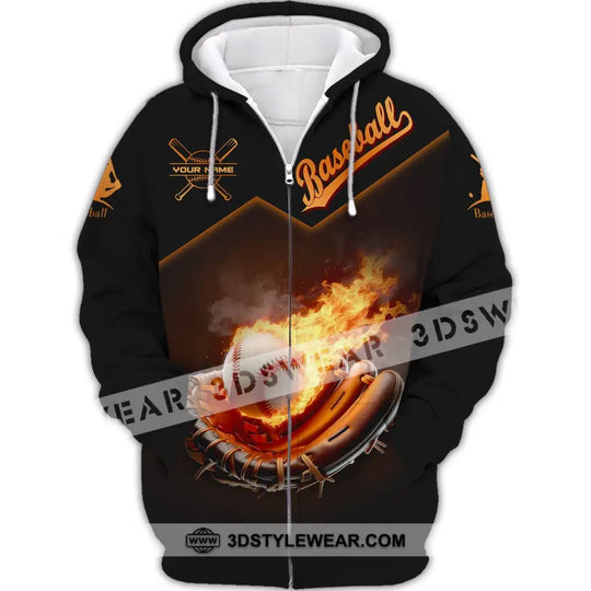 Man Shirt, Custom Name Baseball T-Shirt, Baseball Fire, Gift for Baseball Player style option 3