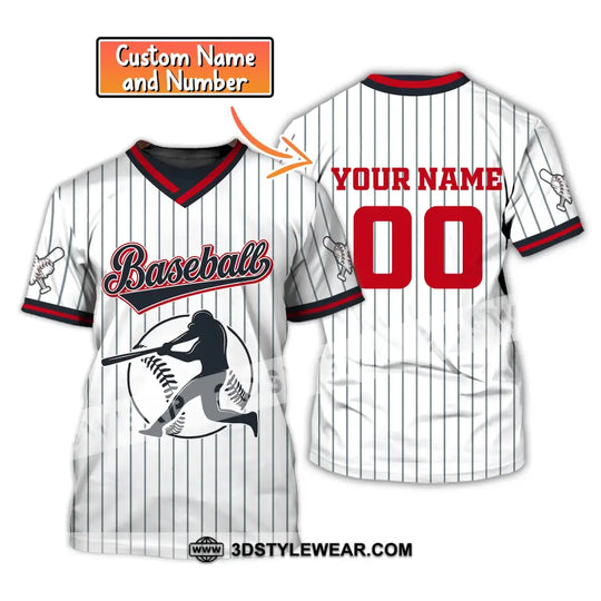 Man Shirt, Custom Name Baseball T-Shirt, Baseball Shirt, Gift For Baseball Player style option 1