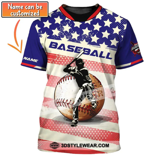 Man Shirt, Custom Name Baseball T-shirt, Baseball Shirt, Gift for Baseball Player style option 1