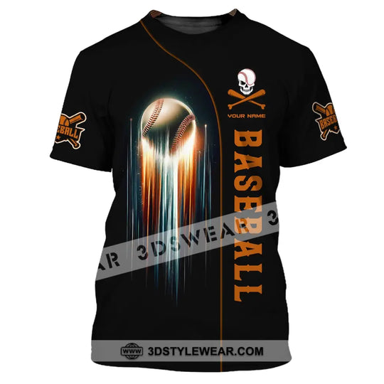 Man Shirt, Custom Name Baseball Shirt, Baseball Team T-Shirt, Baseball Skull, Gift for Baseball Players style option 2