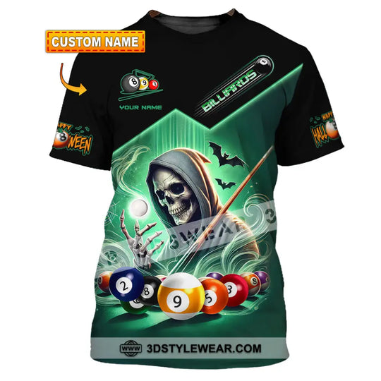 Man Shirt, Custom Name Billiard Shirt, Billiard Apparel, Billiard Polo Long Sleeve, Billiard Love T-Shirt style option 1