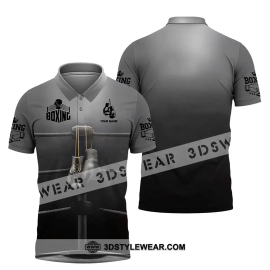 Man Shirt, Custom Name Boxing Shirt, Boxing Lover Hoodie Shirt Polo Long Sleeve, Gift for Boxing Players style option 4