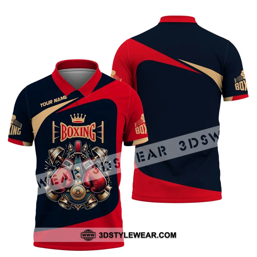 Man Shirt Custom Name Boxing Polo Long Sleeve Gift For Lover / S T-Shirt