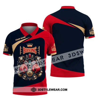 Man Shirt Custom Name Boxing Polo Long Sleeve Gift For Lover / S T-Shirt