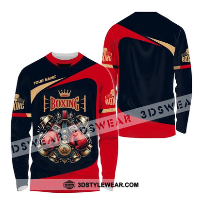 Man Shirt Custom Name Boxing Polo Long Sleeve Gift For Lover / S T-Shirt