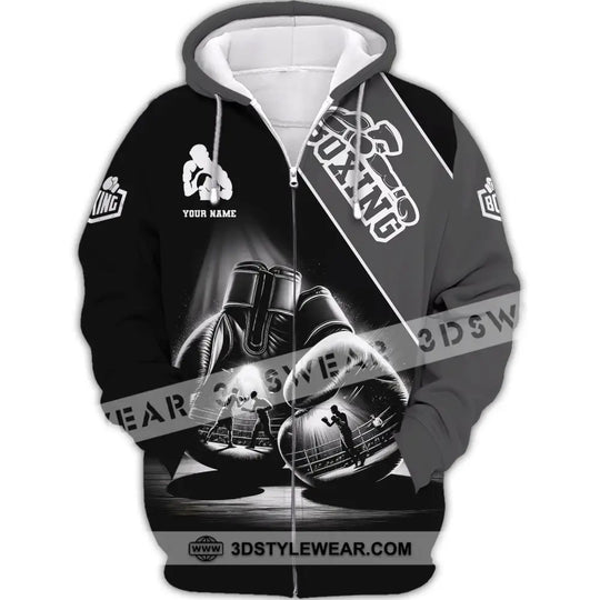 Man Shirt, Custom Name Boxing Shirt, Boxing  Polo Long Sleeve, Gift for Boxing Lover style option 2