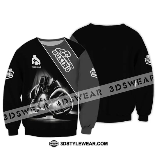 Man Shirt, Custom Name Boxing Shirt, Boxing  Polo Long Sleeve, Gift for Boxing Lover style option 4