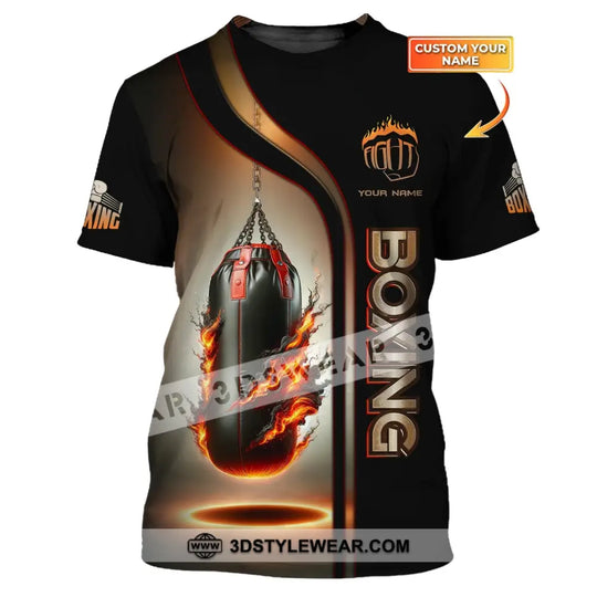 Man Shirt, Custom Name Boxing Shirt, Boxing  Polo Long Sleeve, Gift for Boxing Lover style option 1