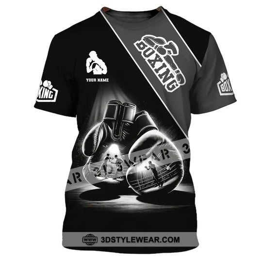 Man Shirt, Custom Name Boxing Shirt, Boxing  Polo Long Sleeve, Gift for Boxing Lover style option 1