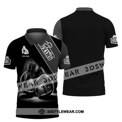 Man Shirt Custom Name Boxing Polo Long Sleeve Gift For Lover T-Shirt
