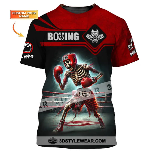 Man Shirt, Custom Name Boxing Shirt, Boxing Skull, Boxing Polo Long Sleeve, Gift for Boxing Lover style option 1
