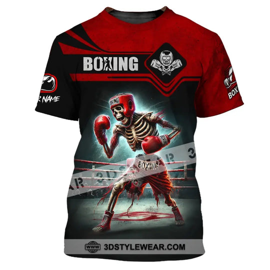 Man Shirt, Custom Name Boxing Shirt, Boxing Skull, Boxing Polo Long Sleeve, Gift for Boxing Lover style option 2