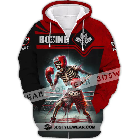 Man Shirt, Custom Name Boxing Shirt, Boxing Skull, Boxing Polo Long Sleeve, Gift for Boxing Lover style option 3