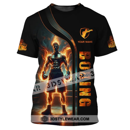 Man Shirt, Custom Name Boxing T-Shirt, Gift for Boxing Lover, Boxing Hoodie Polo Shirt style option 2
