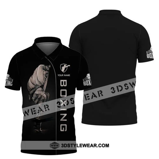 Man Shirt, Custom Name Boxing T-Shirt, Gift for Boxing Lover, Boxing Hoodie Polo Shirt style option 4