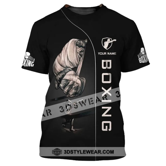Man Shirt, Custom Name Boxing T-Shirt, Gift for Boxing Lover, Boxing Hoodie Polo Shirt style option 2