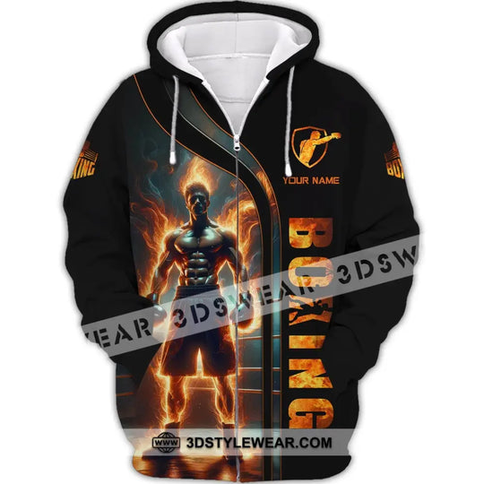 Man Shirt, Custom Name Boxing T-Shirt, Gift for Boxing Lover, Boxing Hoodie Polo Shirt style option 3