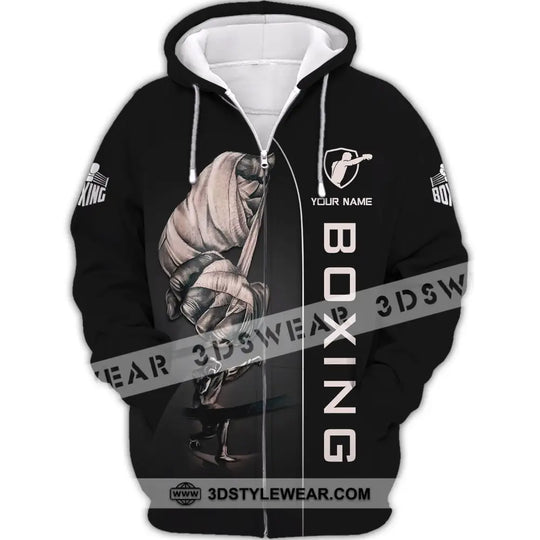 Man Shirt, Custom Name Boxing T-Shirt, Gift for Boxing Lover, Boxing Hoodie Polo Shirt style option 3