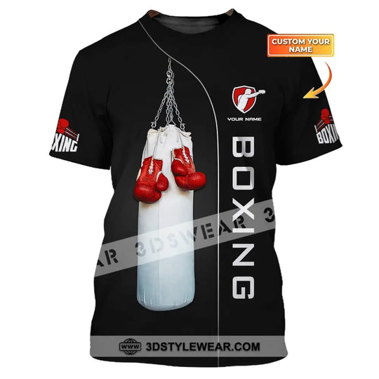 Man Shirt, Custom Name Boxing T-Shirt, Boxing Hoodie Polo Shirt, Gift for Boxing Lover style option 1
