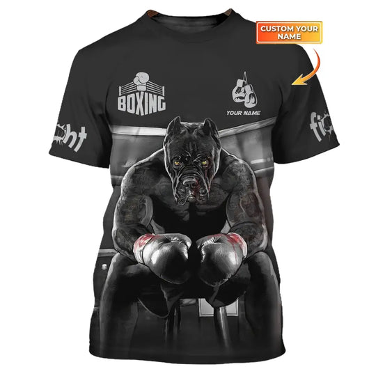 Man Shirt, Custom Name Boxing T-Shirt, Boxing Hoodie Polo Shirt, Gift for Boxing Lover style option 1