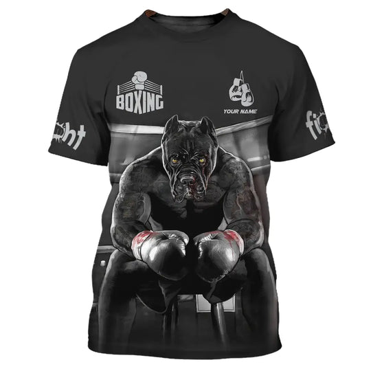 Man Shirt, Custom Name Boxing T-Shirt, Boxing Hoodie Polo Shirt, Gift for Boxing Lover style option 2