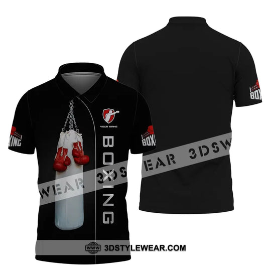 Man Shirt, Custom Name Boxing T-Shirt, Boxing Hoodie Polo Shirt, Gift for Boxing Lover style option 4